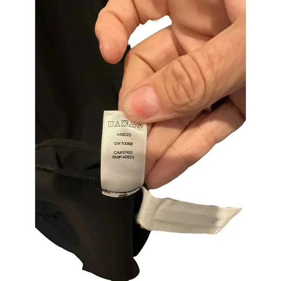 Ann Taylor LOFT Women Black Short Sleeve Crew Neck Back Zip Ruffle Dress Size M - Picture 7 of 7